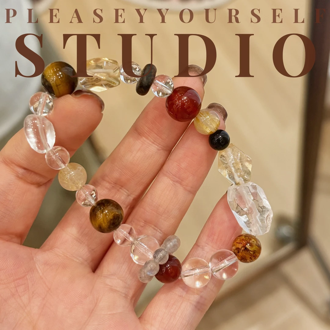 黄铜手链 「摩卡」夏苒原创设计夏天风格棕色系民族彩色手镯