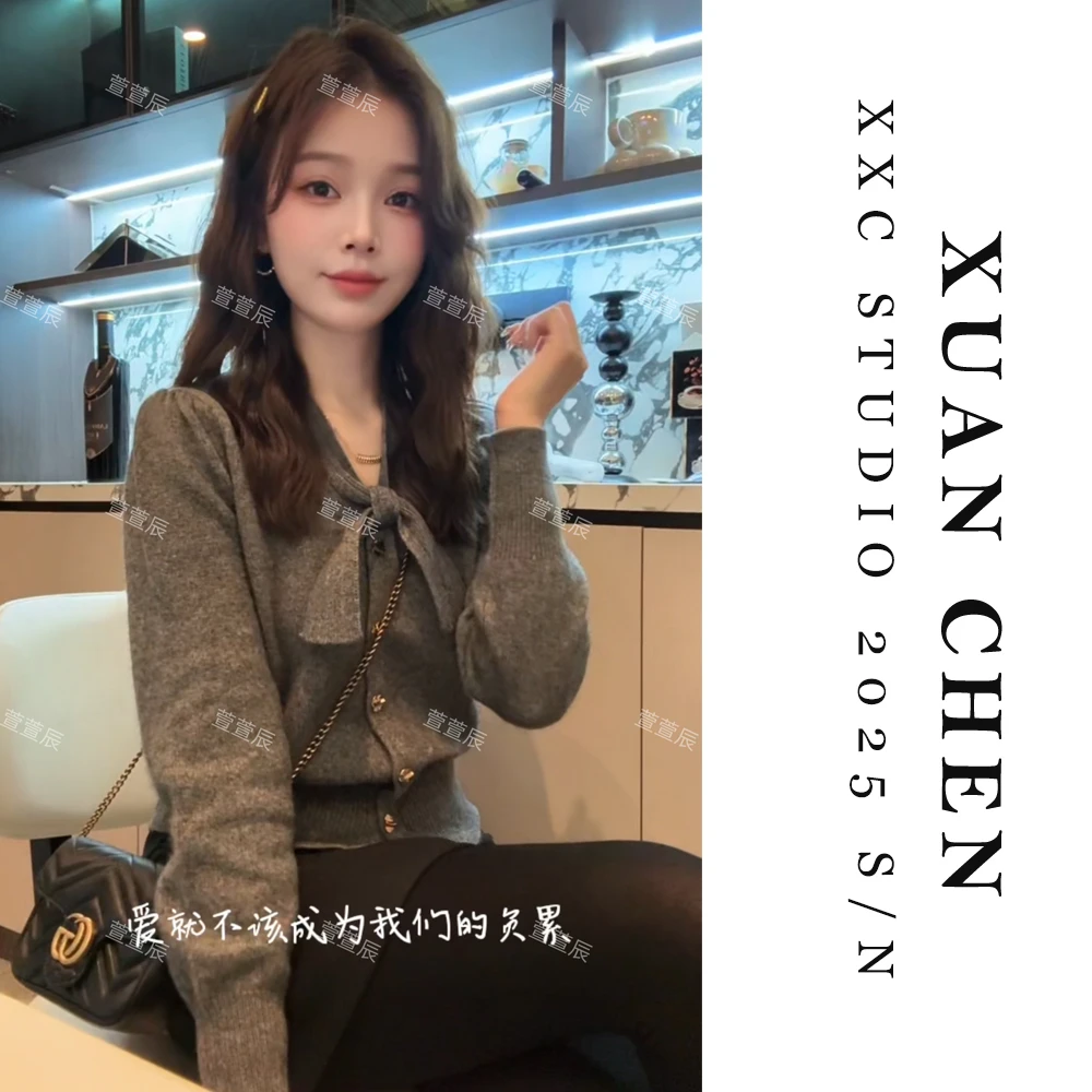 【小苍兰】法式轻奢女装禅意仙气飘飘绵羊毛洋气针织衫气质毛衣8939