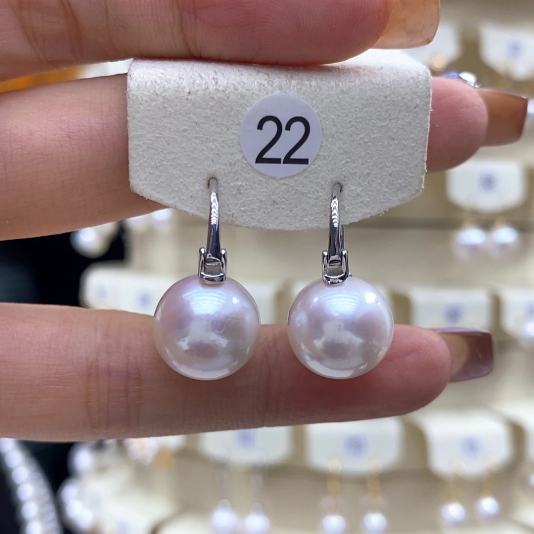 银S925镶嵌淡水珍珠耳饰