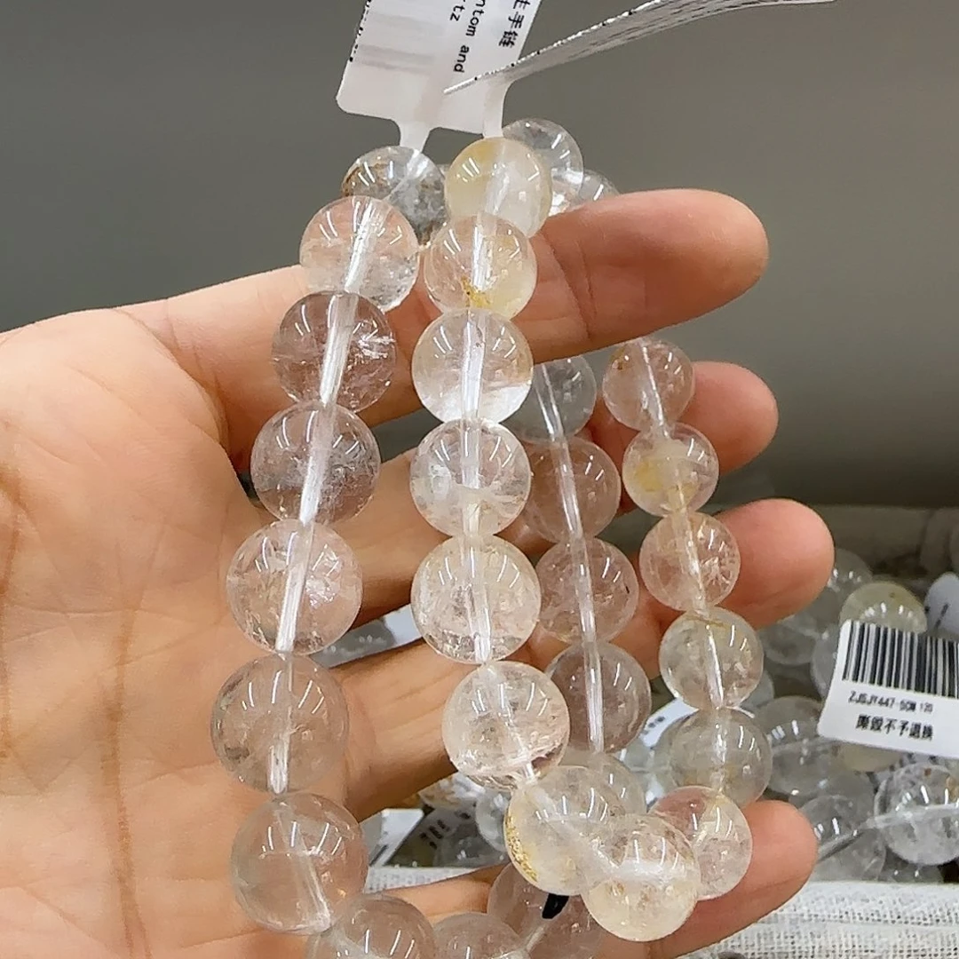 未镶嵌手链水晶天然白幽灵胶花共生 10m