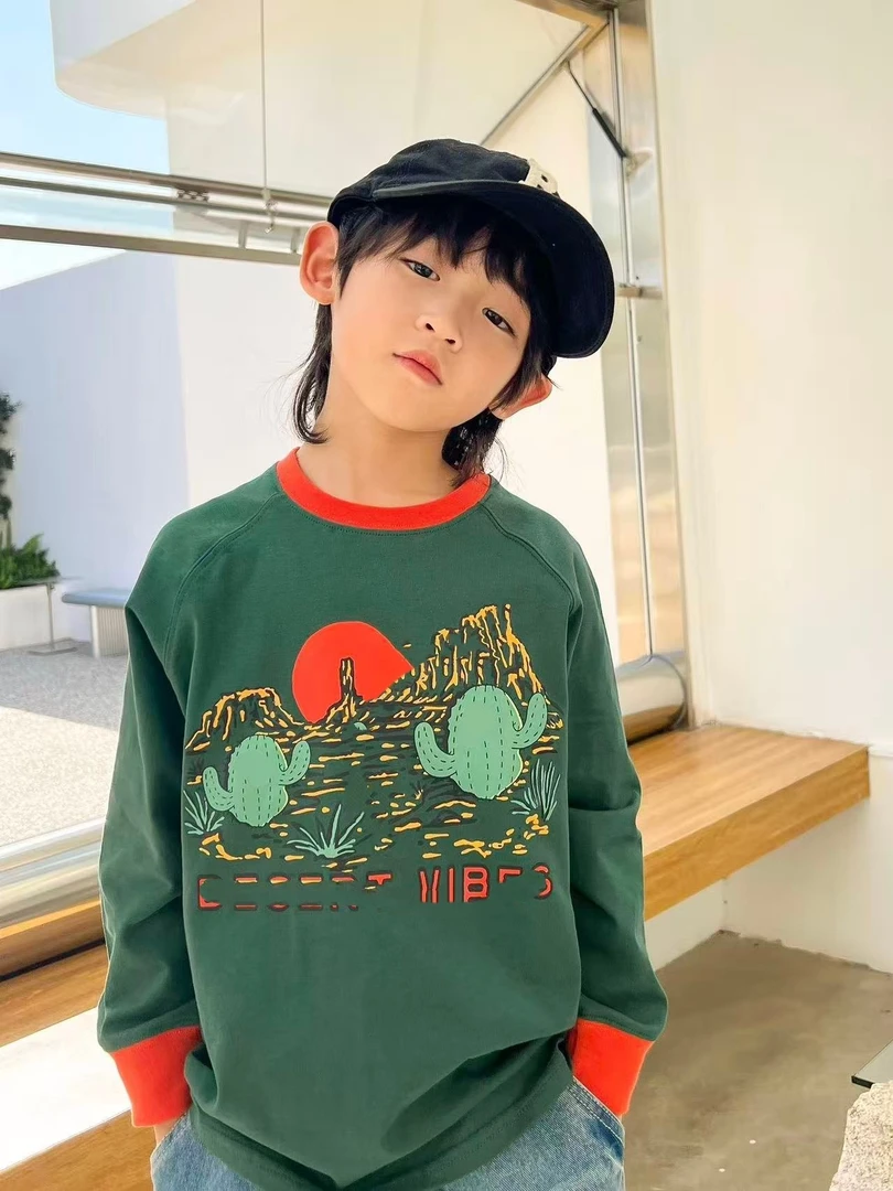 *7141【仙人掌】圆领宽松休闲儿童长袖