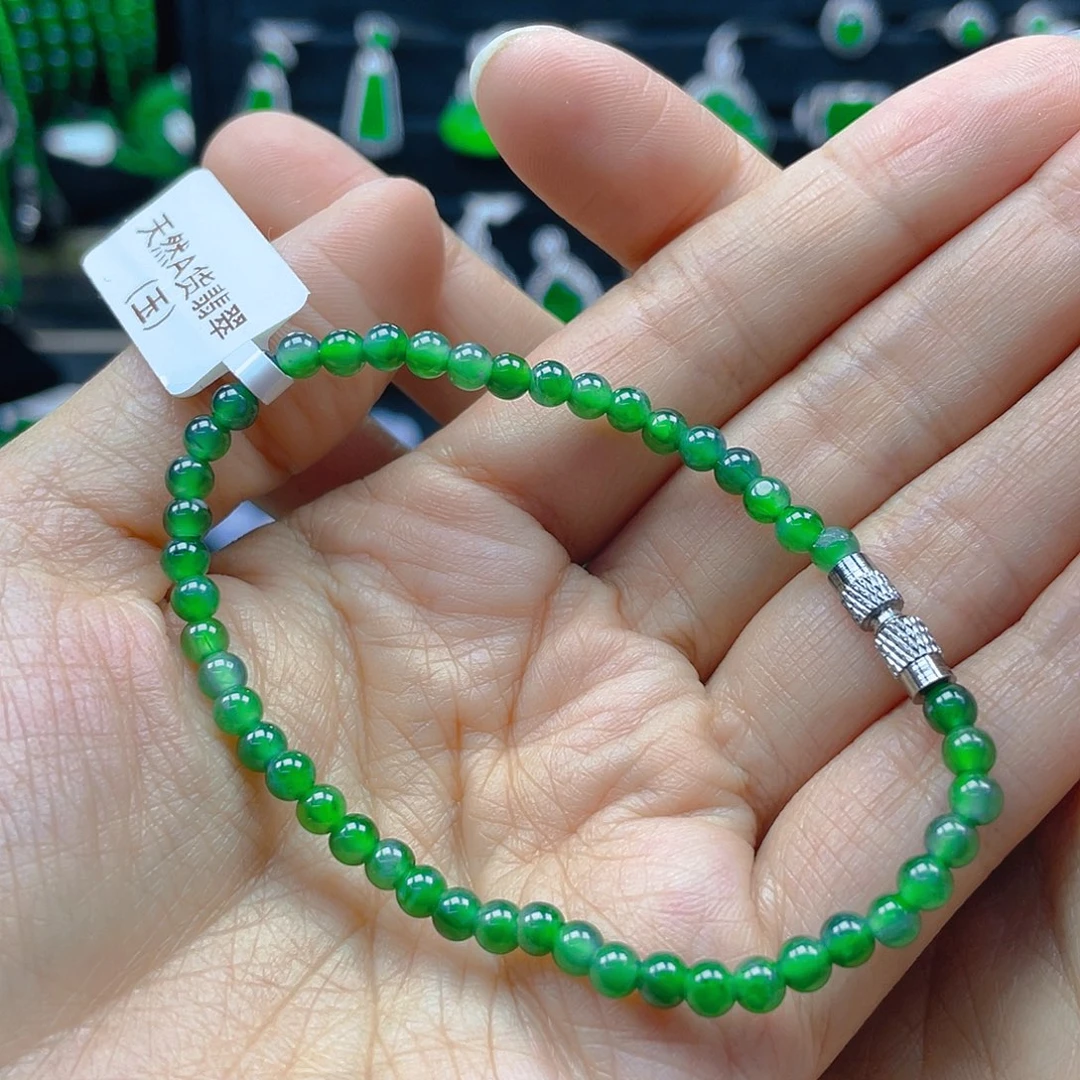 翡翠颈饰未镶嵌天然A货翡翠晴水底卡4