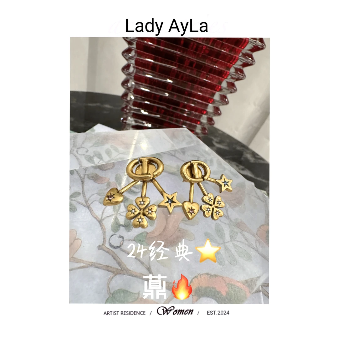 铜合金合成锆石耳饰 CD烟花爱心经典轻奢时尚耳钉AL1181