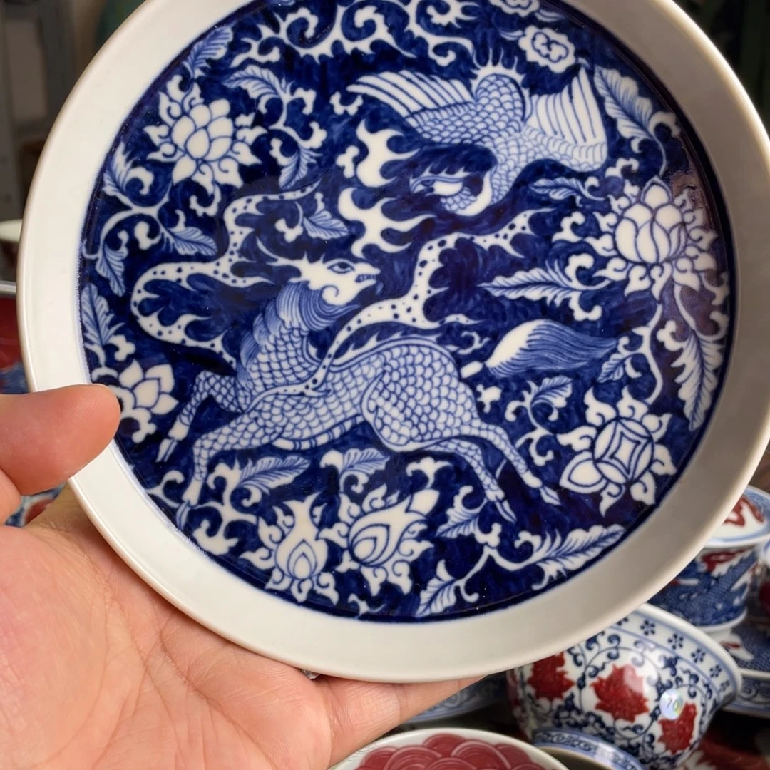 元青花麒麟追风壶承微瑕