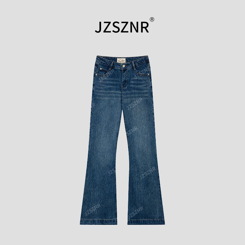 橘子树在哪儿夏季辣妹弹力显瘦马蹄裤子女复古低腰竹节喇叭牛仔裤