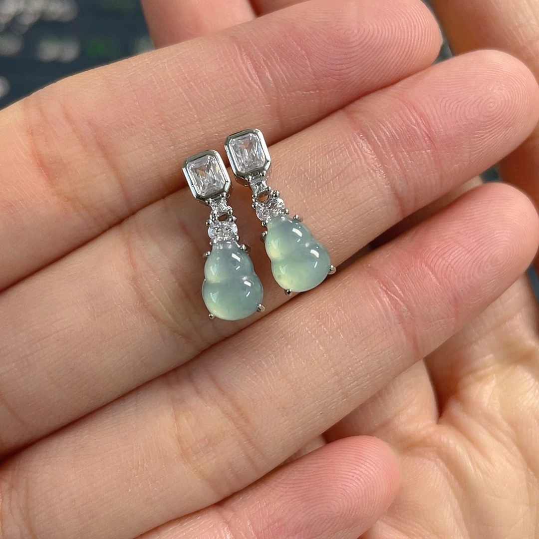 未镶嵌翡翠耳坠耳钉