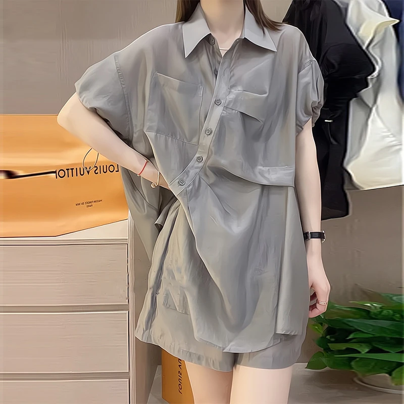 夏季搭配一整套女装时尚套装2025夏季新款防晒衬衫上衣短裤两件套