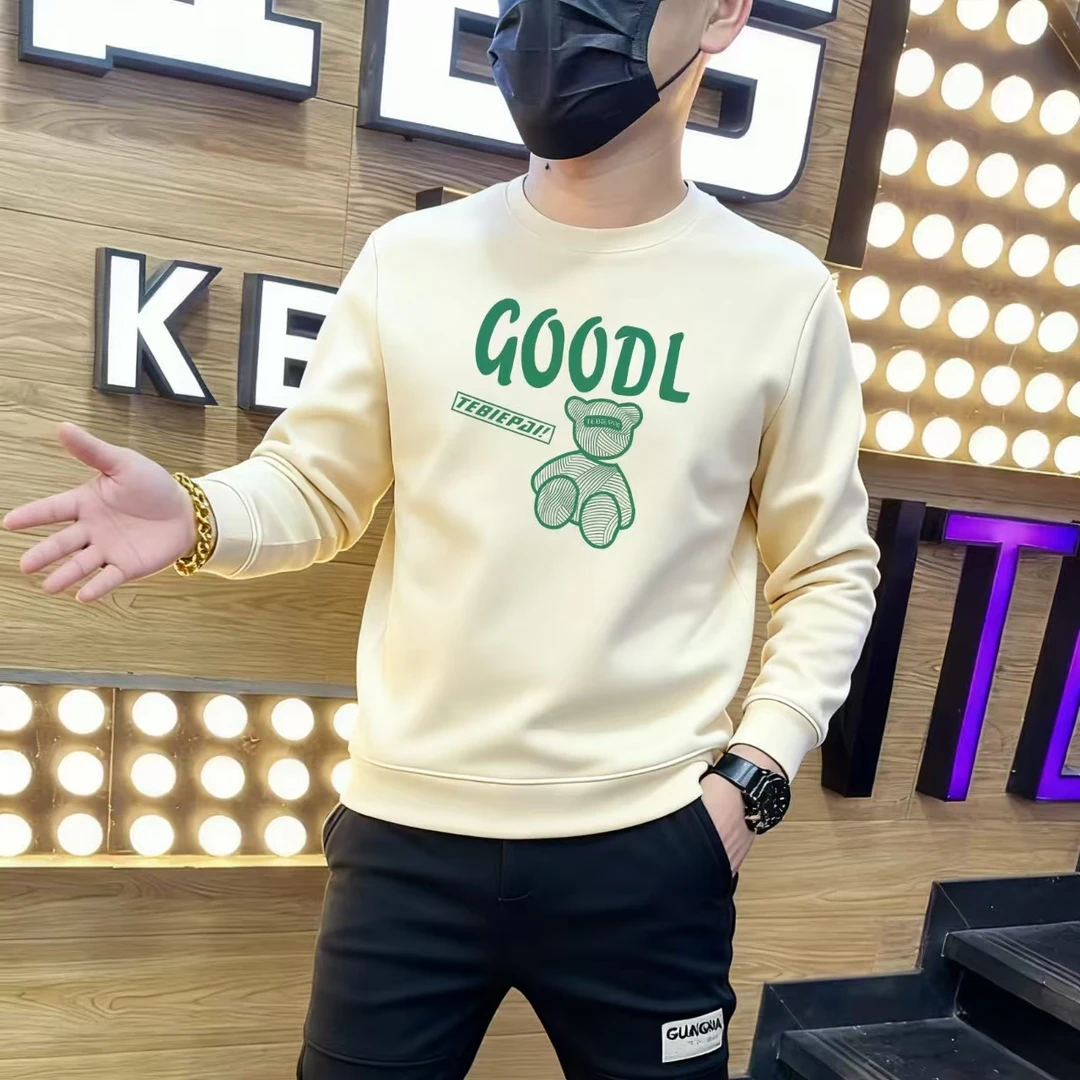 2025秋冬新款字母印花重磅时尚卫衣男女美式潮牌情侣圆领百搭上衣