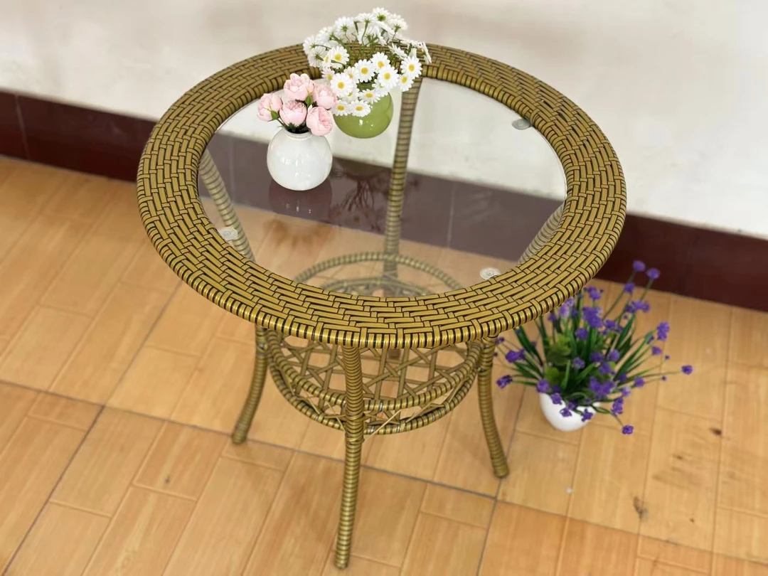 收纳茶几圆桌家用藤椅藤编茶桌茶桌藤椅新家入住必备家具椅子桌子