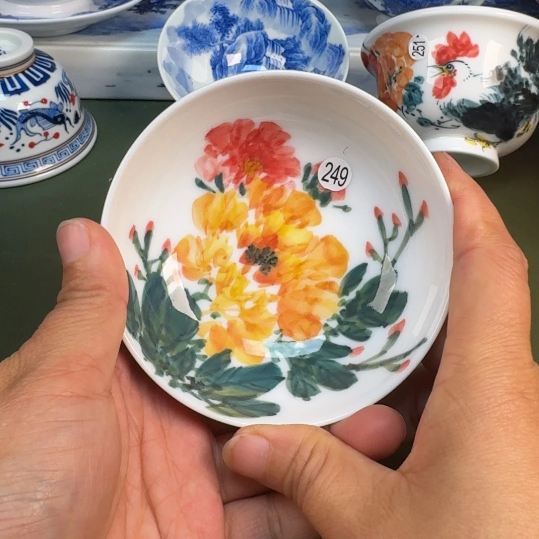 陶瓷景德镇纯手绘茶具圆圆249