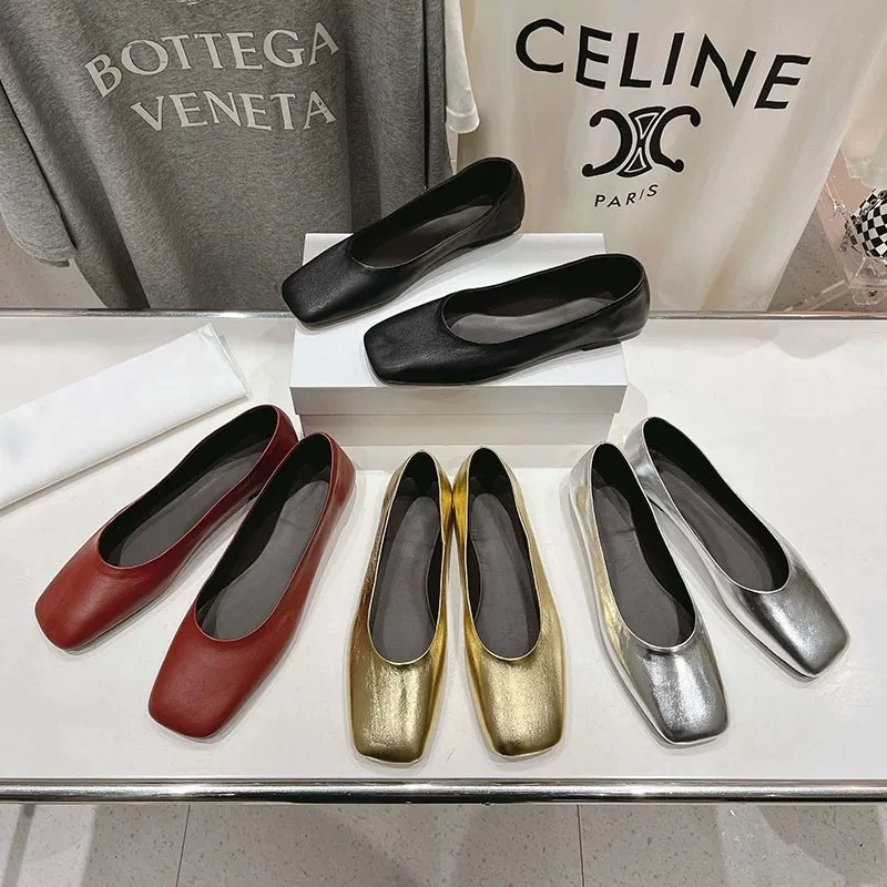 GershonBram“方圆”系列2025新款春季 一脚蹬平底单鞋