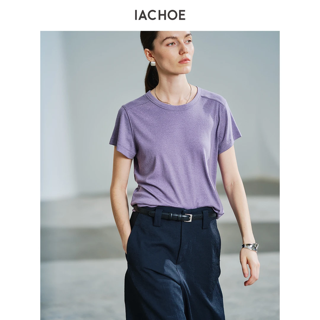 IACHOE天丝亚麻两色T恤3631501019
