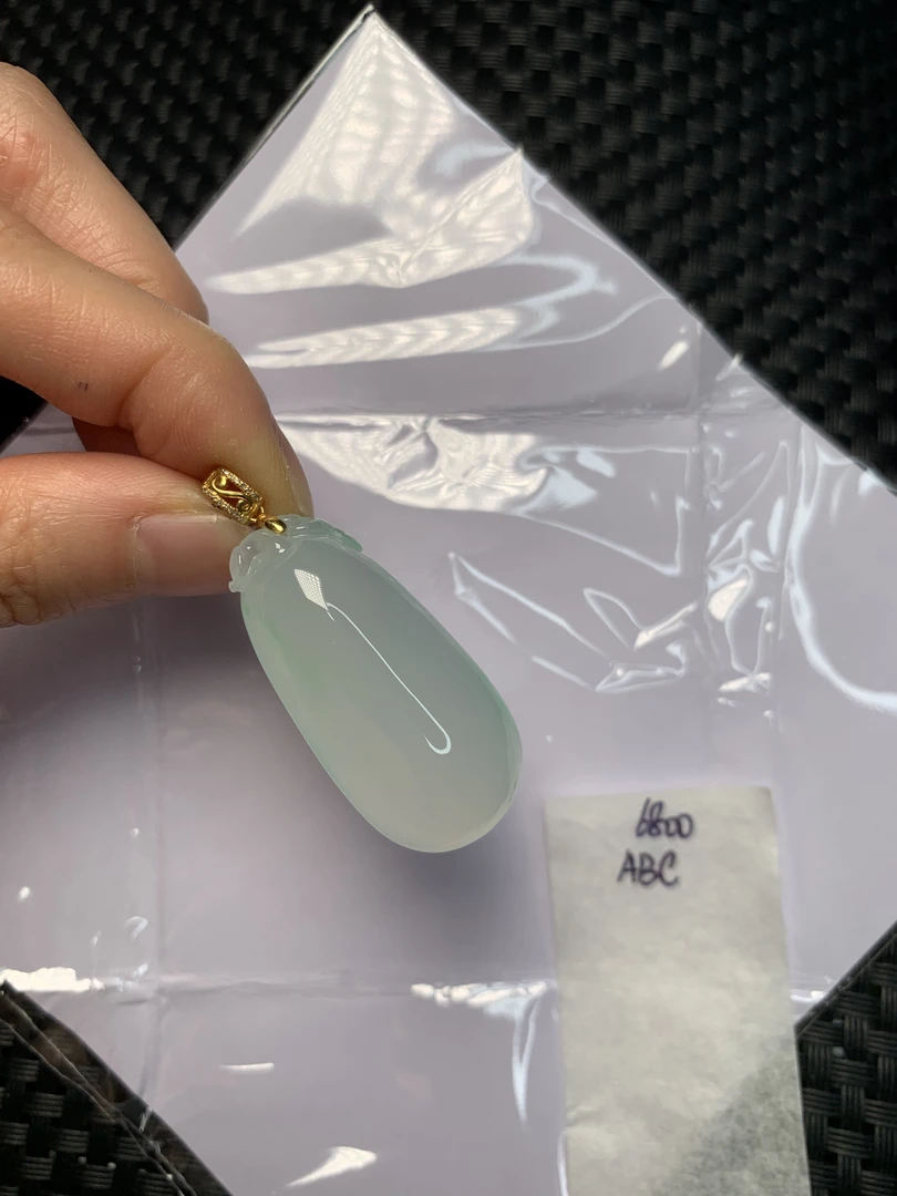 天然缅甸翡翠A货18K金镶嵌 ABC