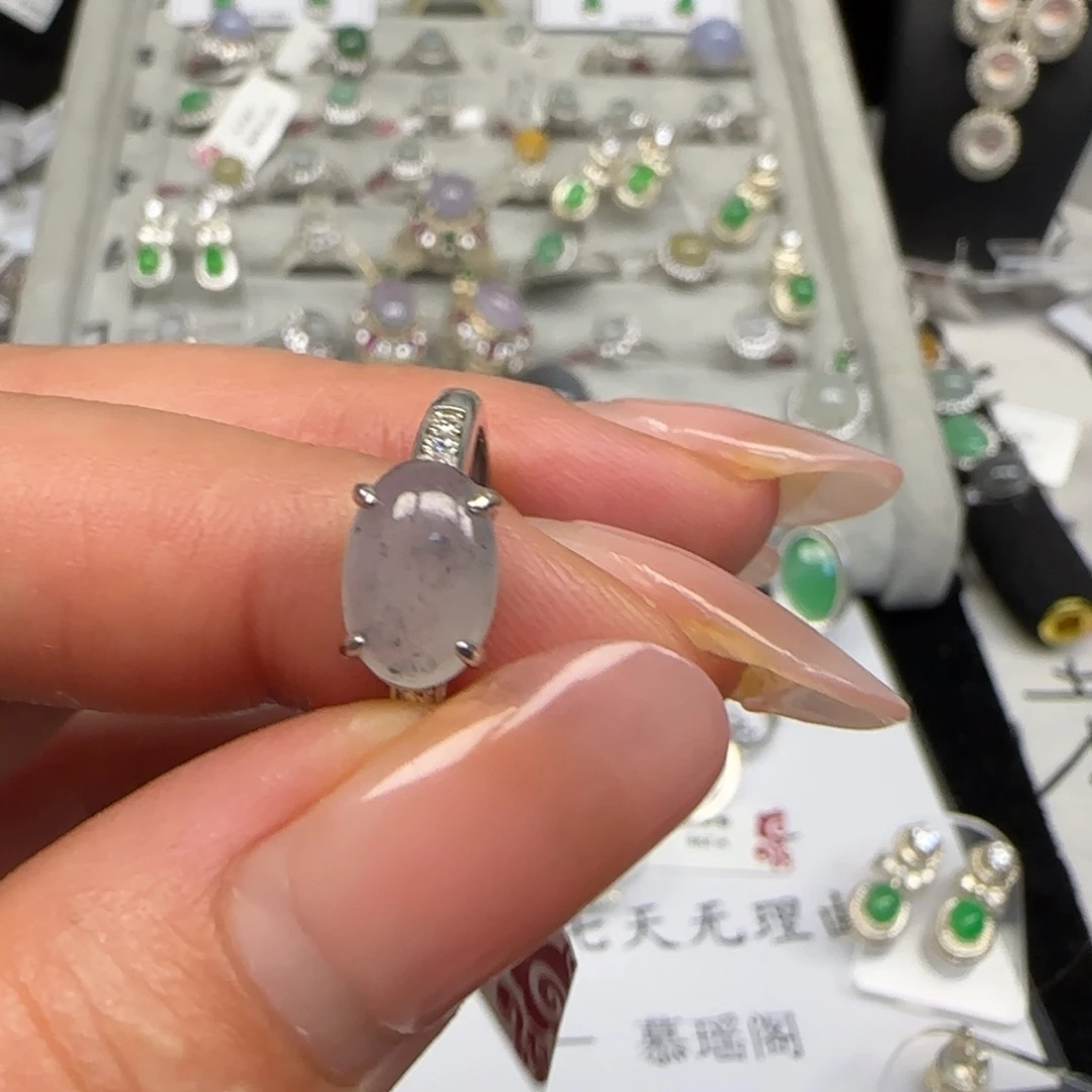 翡翠戒指银S925镶嵌