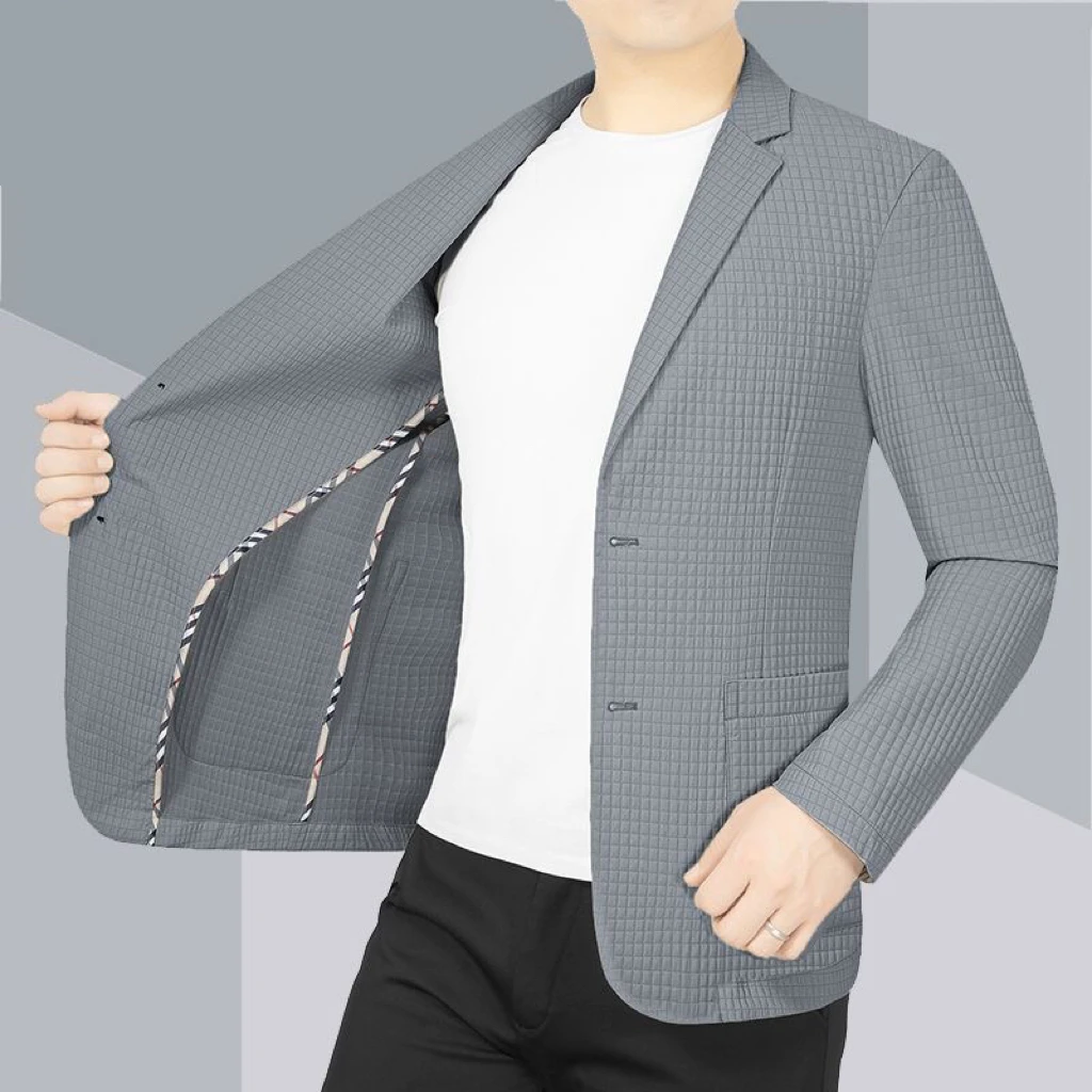 春夏季新款男士防晒休闲西装男商务休闲单西薄款高档轻薄西服外套