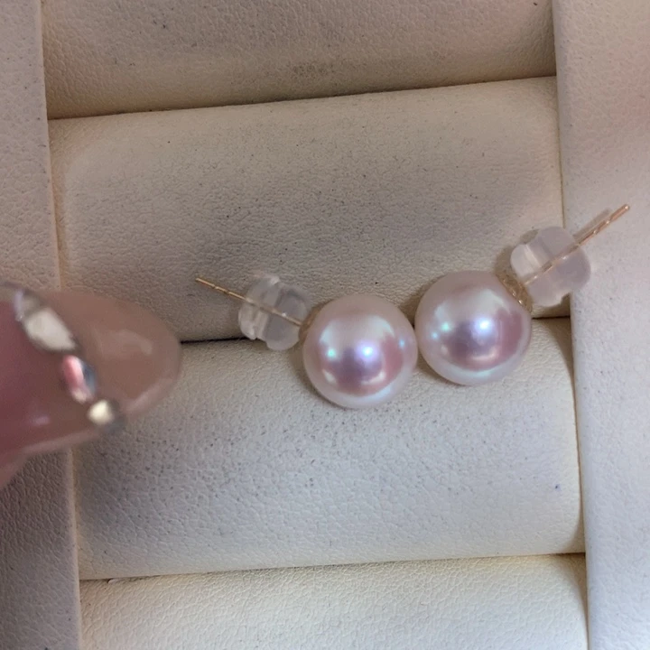 18K金镶嵌耳饰海水珍珠