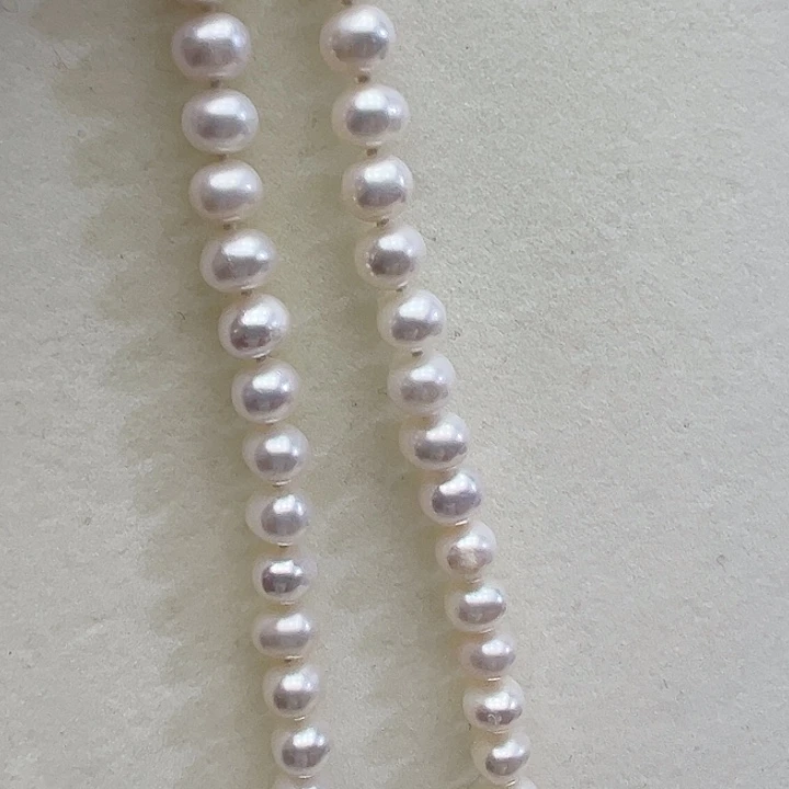 淡水珍珠银S800镀金镶嵌颈饰➕7