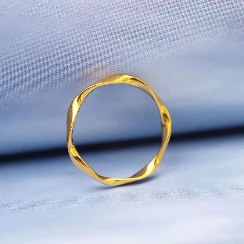 足银戒指  女款时尚情侣简约莫比乌斯环轻奢经典实心戒指