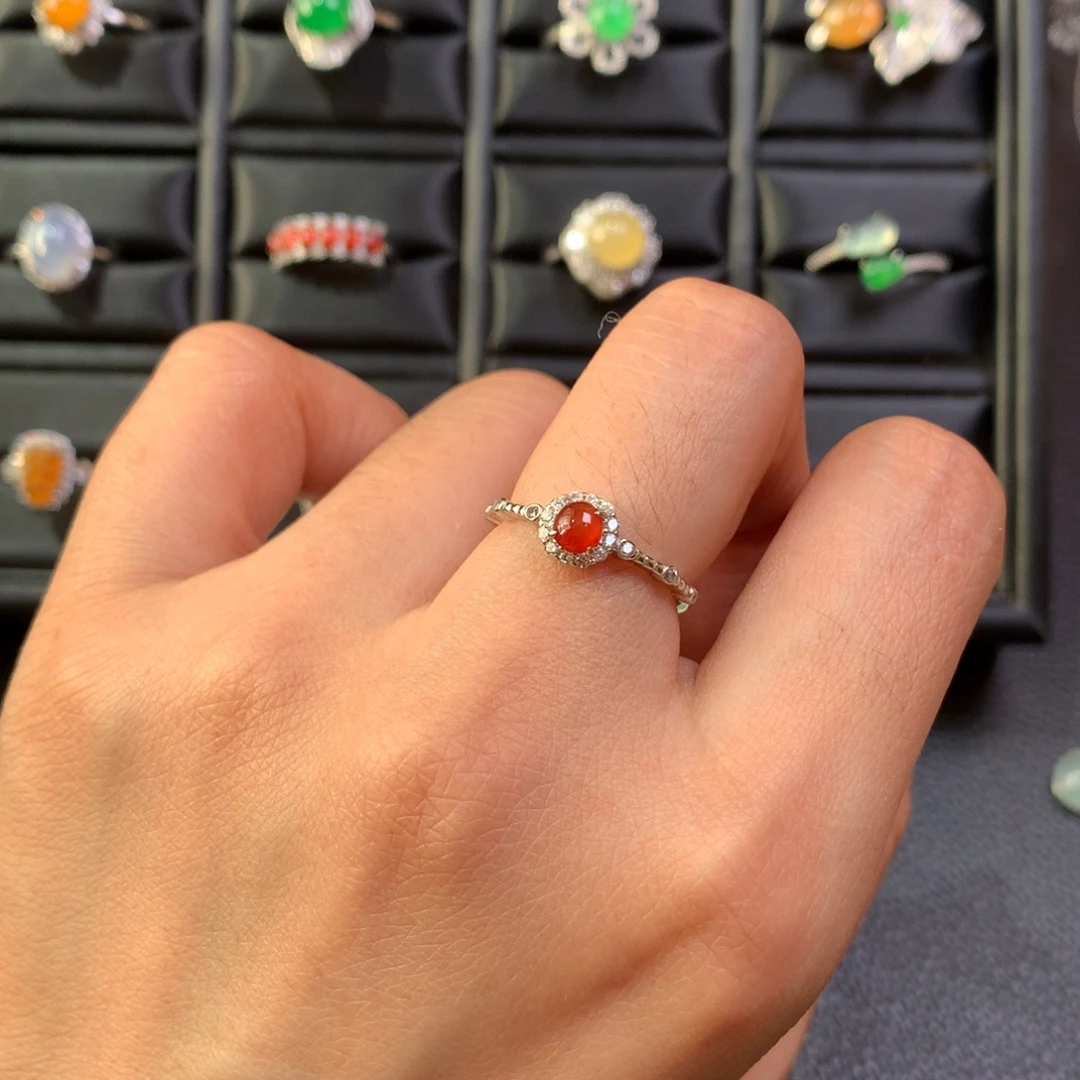 翡翠银S925镶嵌戒指