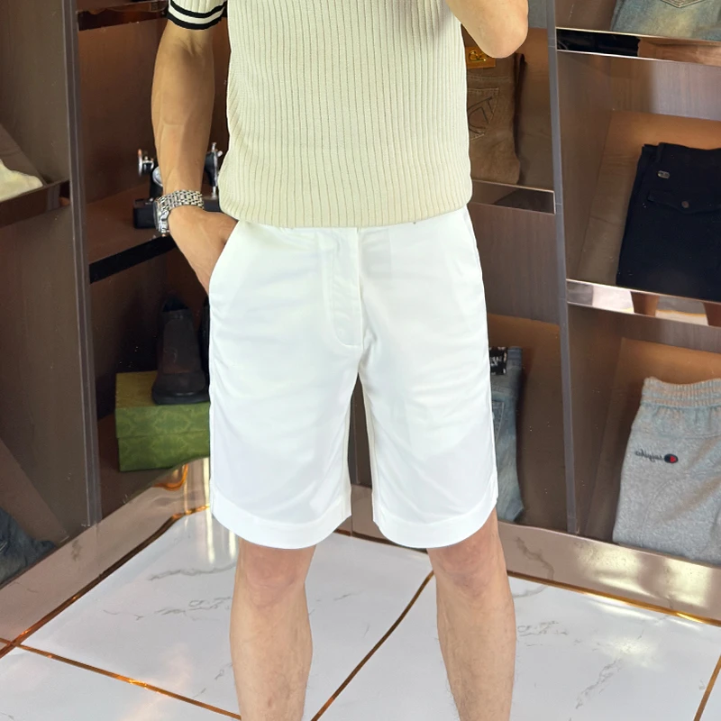 短裤（穿起至膝盖以上）夏季短裤时尚修身版型男士简约修身时尚短裤