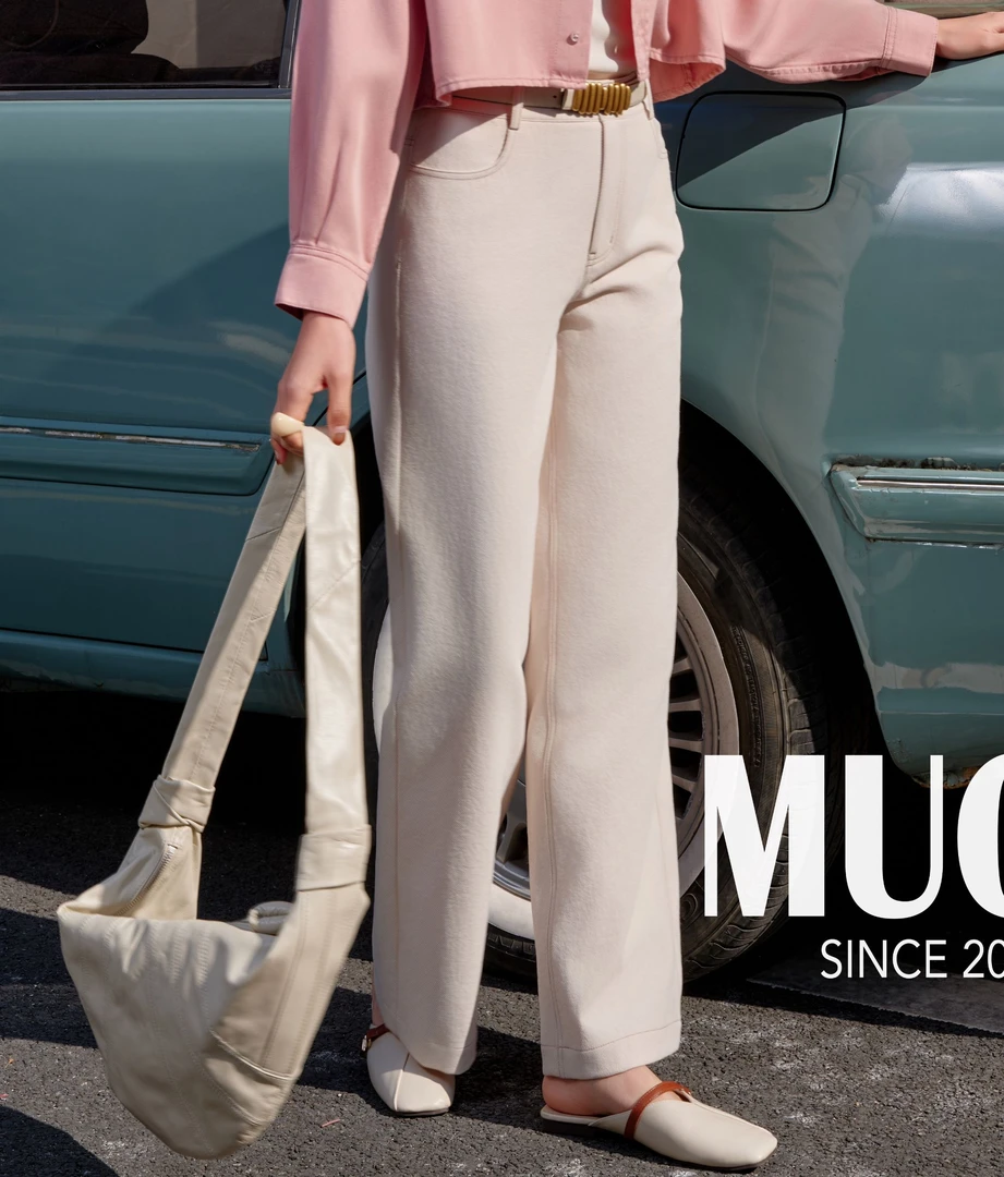 夏季微弹力薄款微弹女中腰牛仔裤直筒裤裤子休闲裤