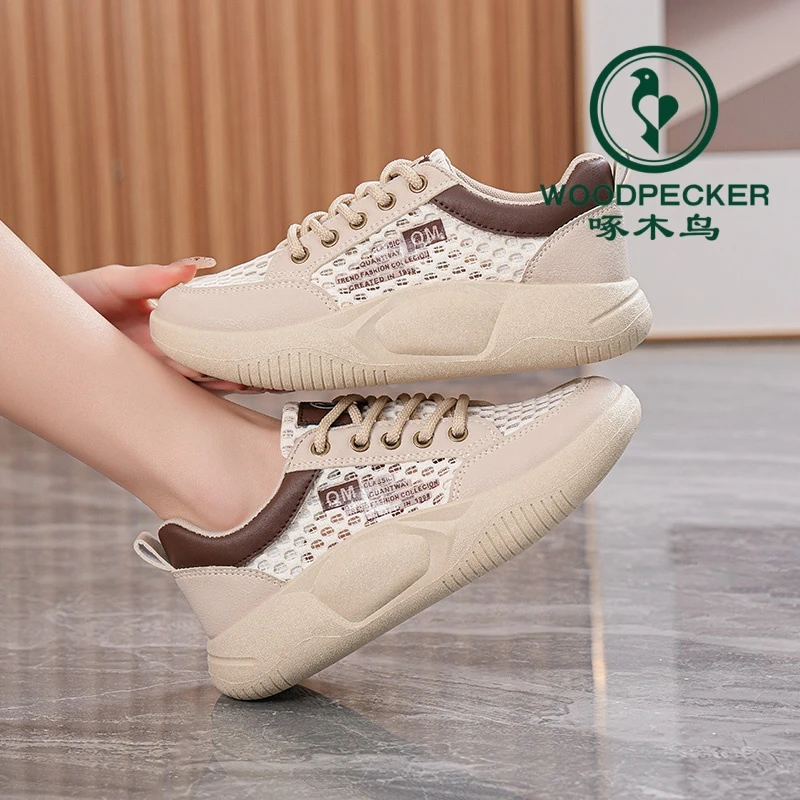 【啄木鸟】2025新款休闲鞋网面透气运动鞋跑鞋女鞋韩版时尚百搭鞋子