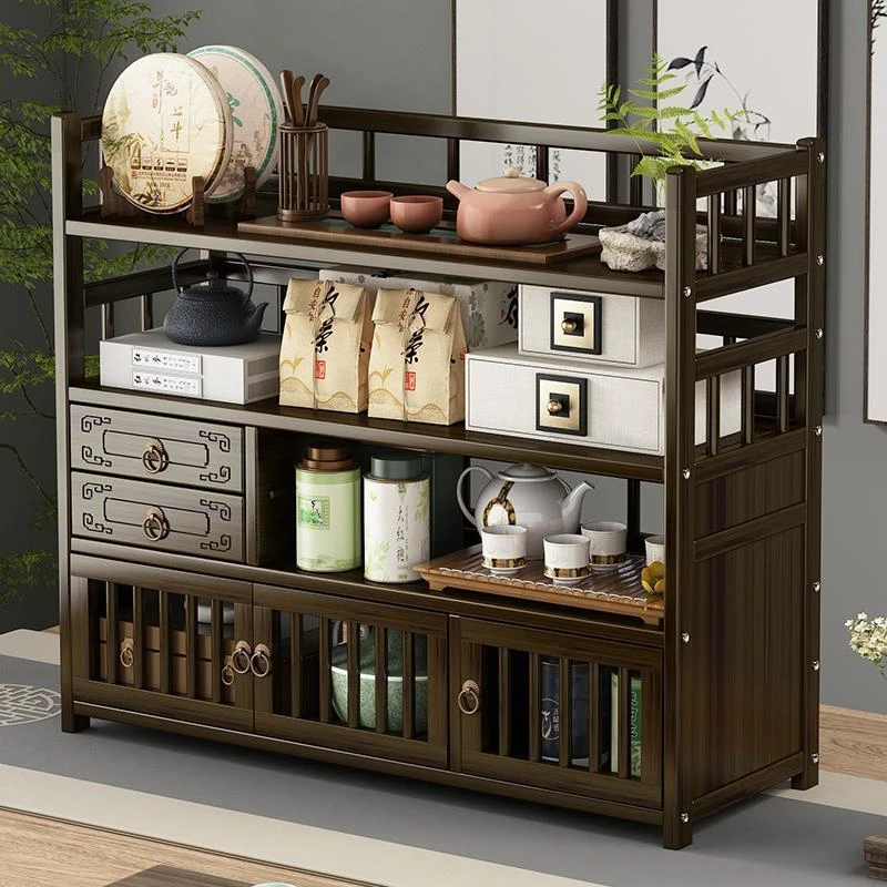 新疆包邮桌面茶具架小型博古架中式茶桌上收纳置物架茶台摆件茶叶