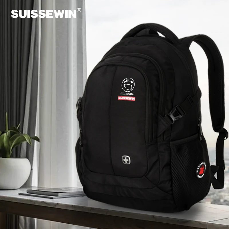SUISSEWIN祥兴双肩包男出差双肩背包校园大容量耐磨防刮男款书包