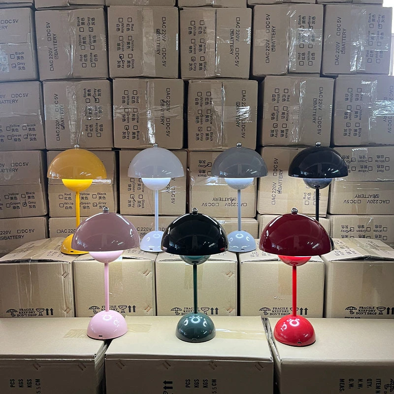 北欧花苞灯卧室床头装饰台灯轻奢高级氛围小夜灯蘑菇喜庆长明灯