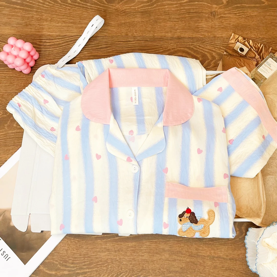 【夏季云朵棉带胸垫】月子服产后哺乳睡衣孕妇喂奶住院服家居服产妇