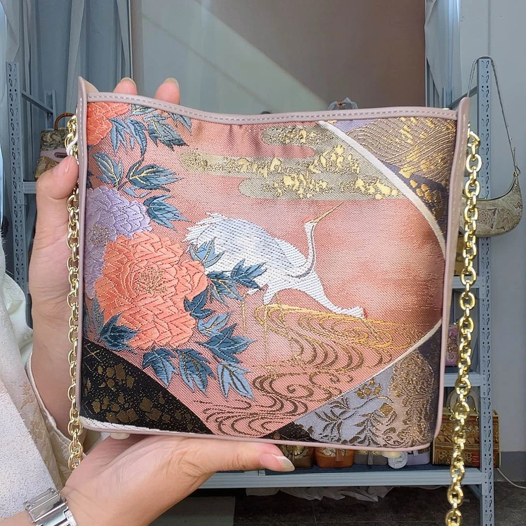 织物桑蚕丝非遗唐锦耳朵包