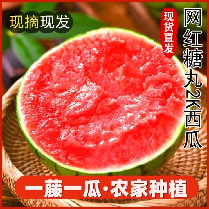 2k西瓜新鲜网红小糖丸西瓜顺丰包邮红玉薄皮手撕小西瓜产地直发