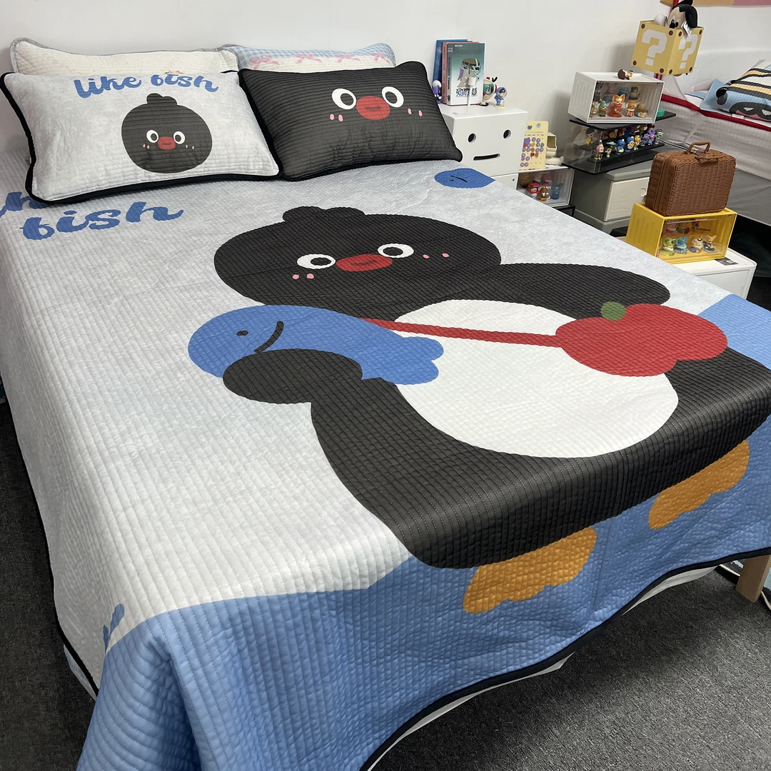 富士商店【凉席床盖款】A类卡通大版真冰感可机洗冰感软席企鹅