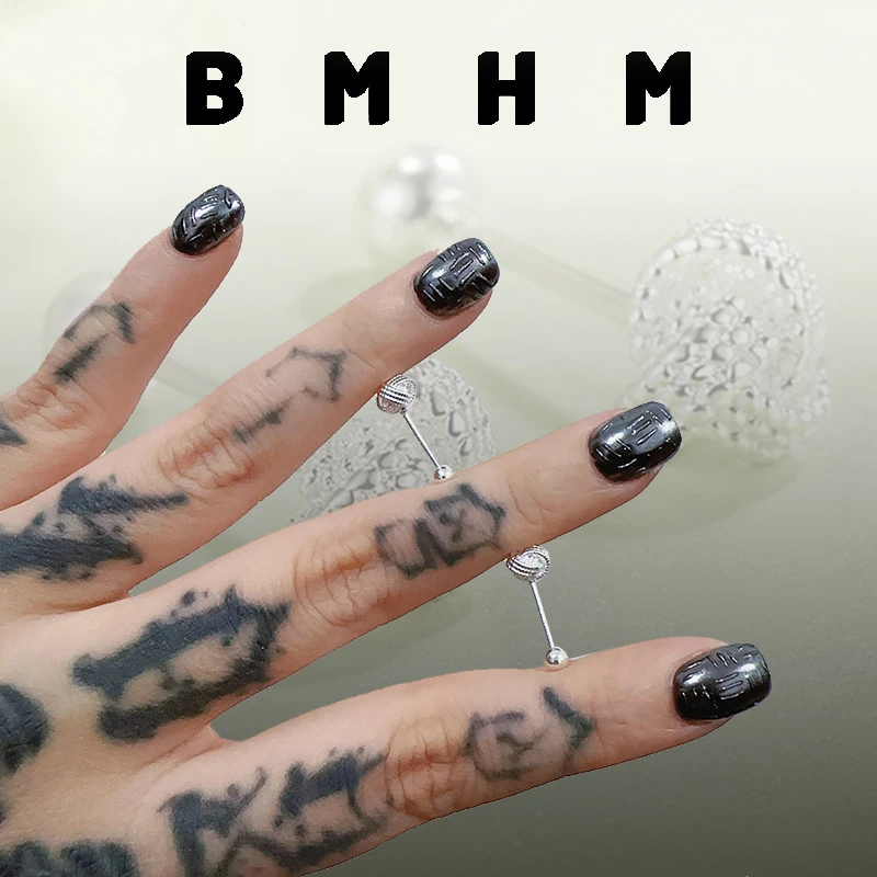 BMHM 铜合金耳饰 925银耳针如意结耳钉螺丝拧耳骨钉睡觉免摘秋冬