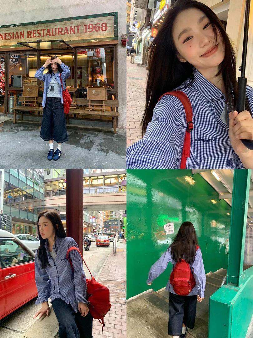 （你好kn家）韩系格子衬衣85082025