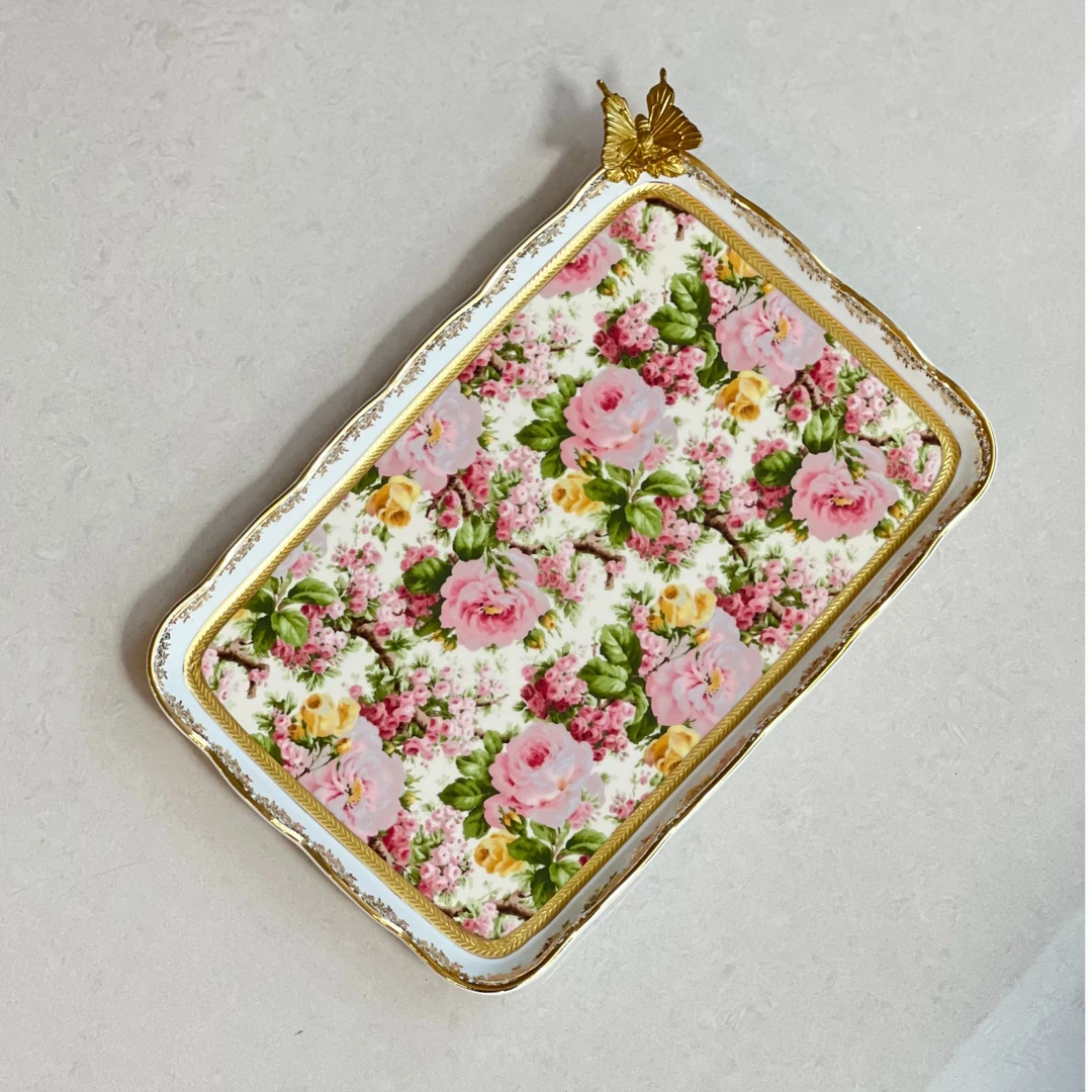 【奇居家饰】 怦然心动蝴蝶托盘#H229B-WT-H67