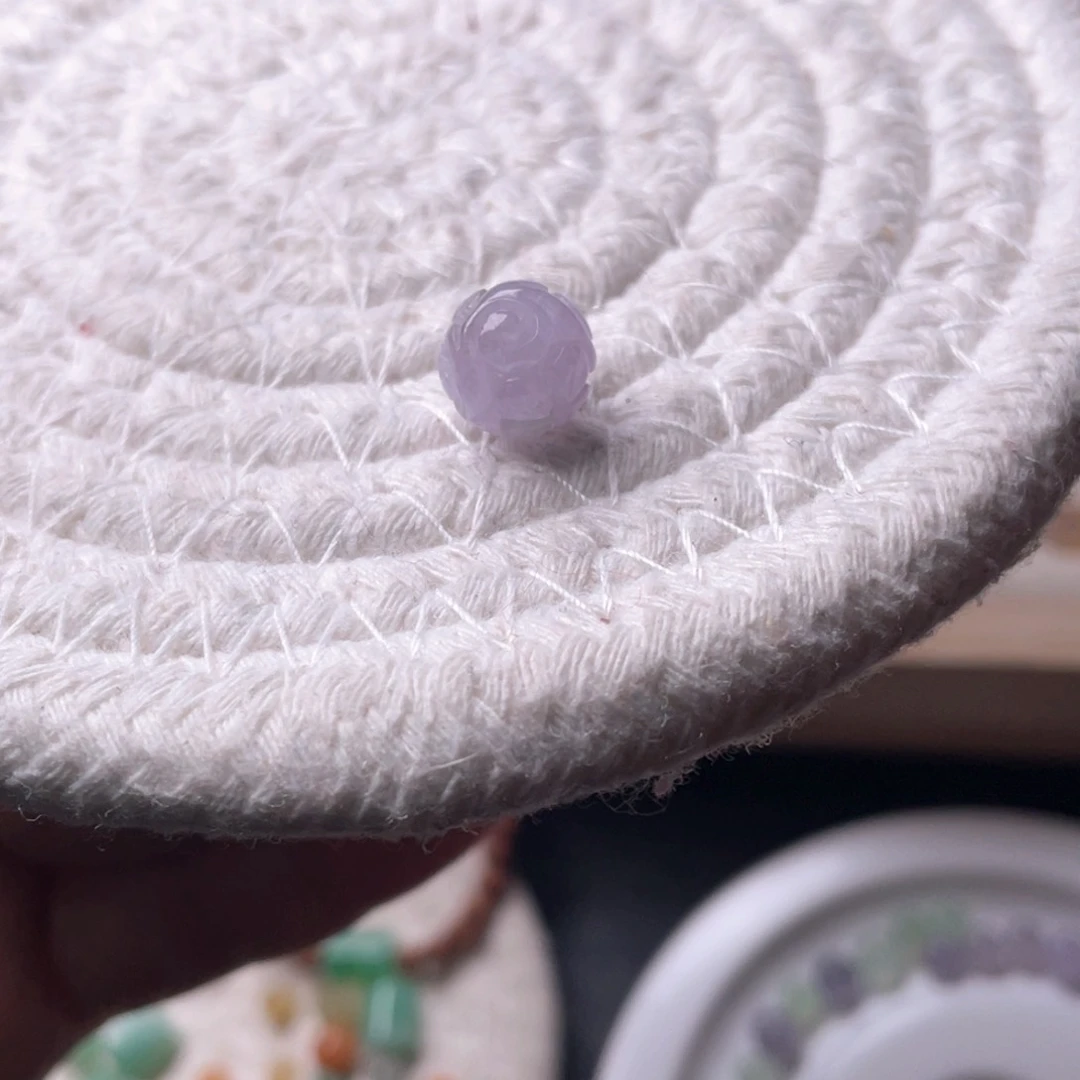 未镶嵌手链翡翠紫雕刻珠