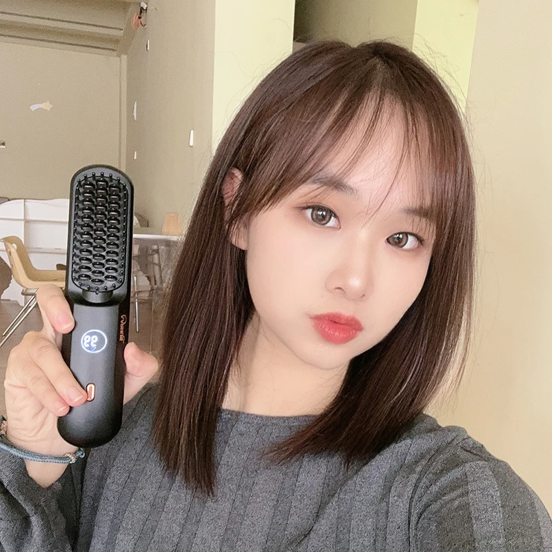 无线直发梳负离子不伤发电卷梳USB充电离子梳便携式学生家用蓬松