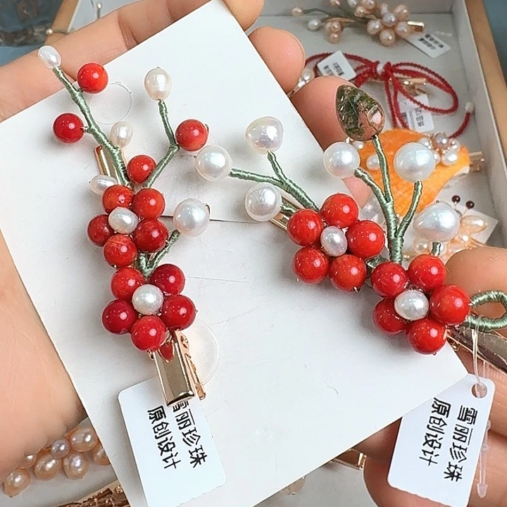 藍***蓝未镶嵌淡水珍珠发饰