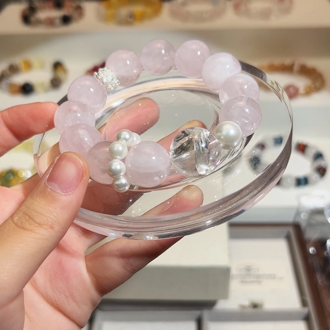 合金手链烟晶粉水晶