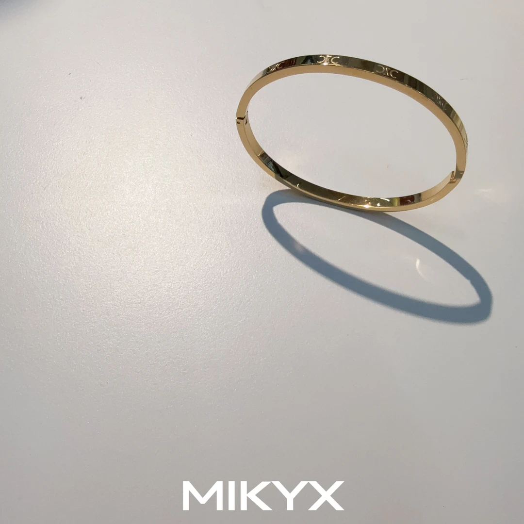 mikyx 钛钢手镯 金色凯凯环形手镯B522