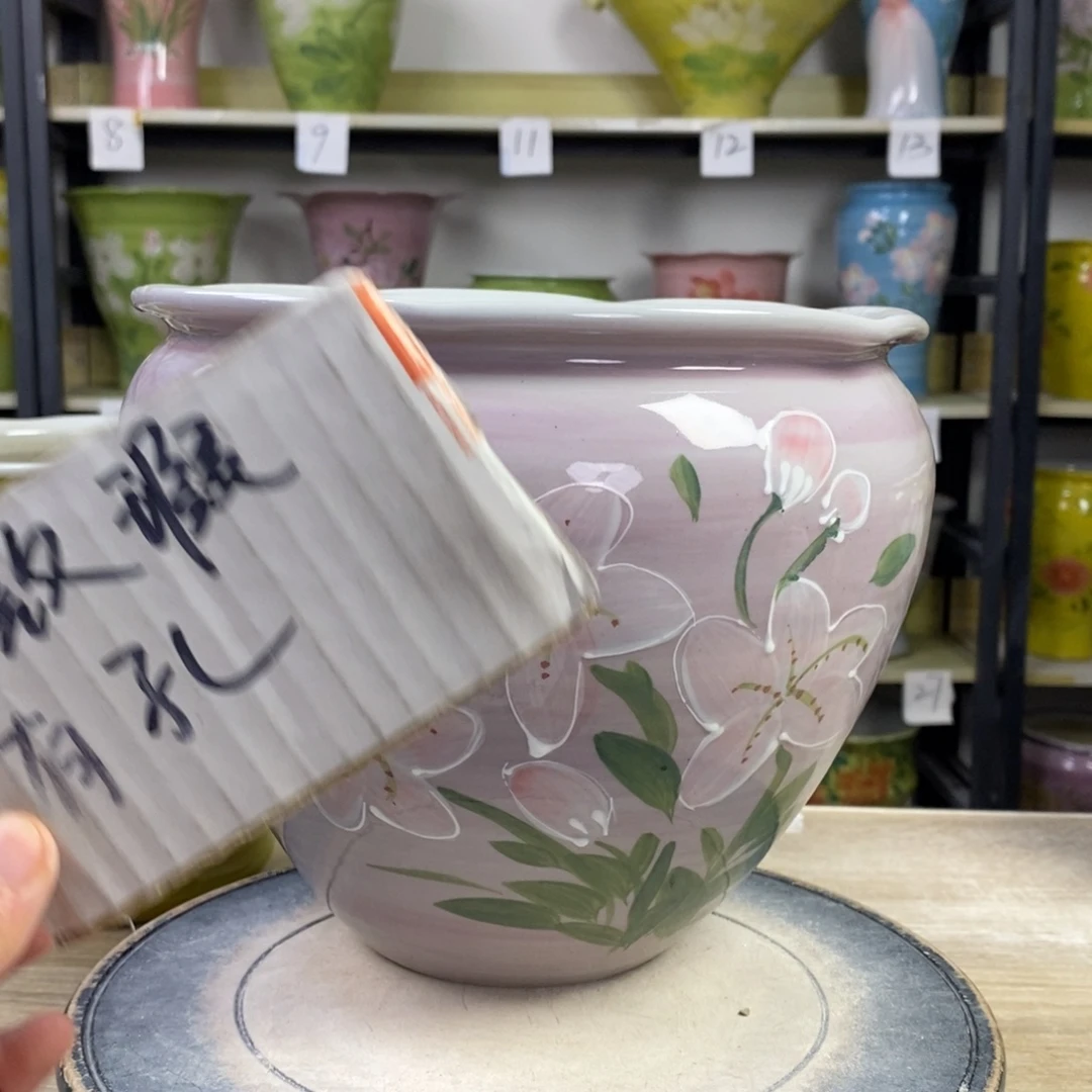 景德镇手工手绘陶瓷花盆