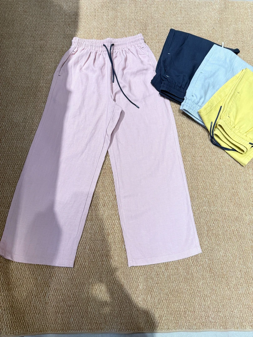 韩系夏季新款松紧腰抽绳休闲宽松显瘦百搭直筒阔腿裤【2506】