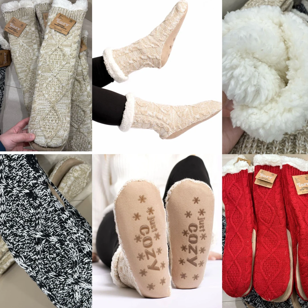 JUST COZY 女士加绒加厚珊瑚绒中筒保暖袜