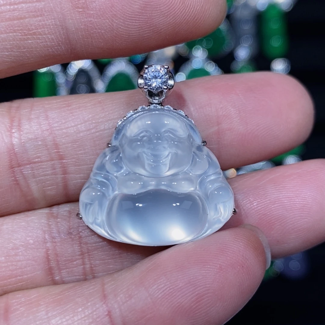 玛瑙/玉髓银S925镶嵌吊坠