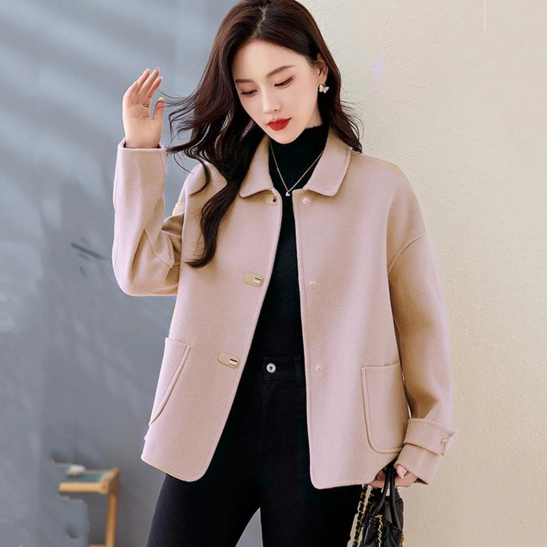 短款毛呢外套女2025年春秋新款流行高级感洋气双面呢毛呢子大衣