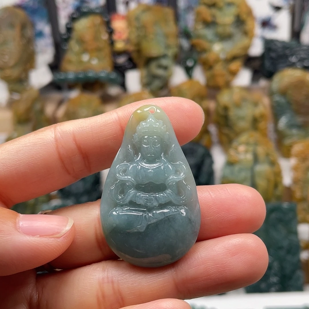 翡翠未镶嵌颈饰天然翡翠a货观音