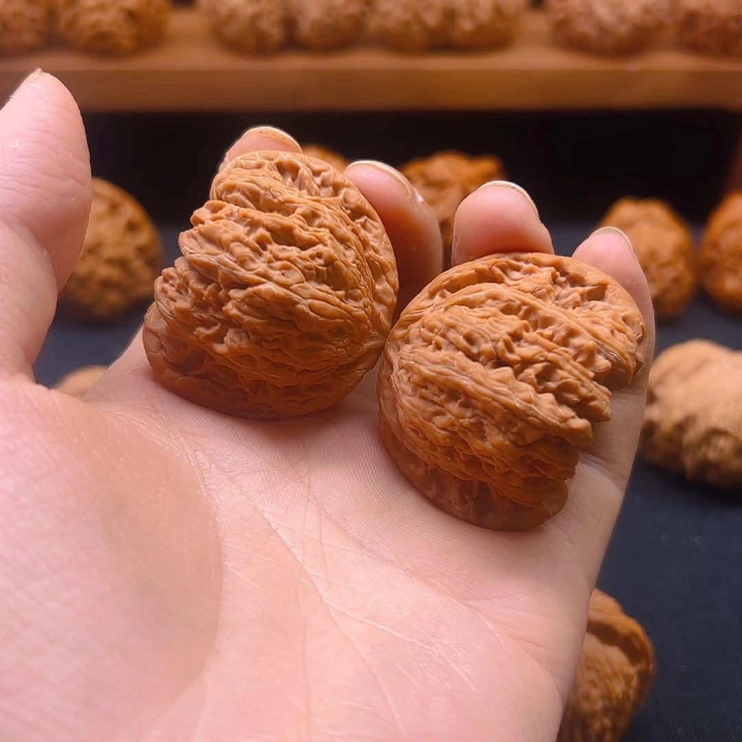 我***缘把件核桃承德密纹43全品