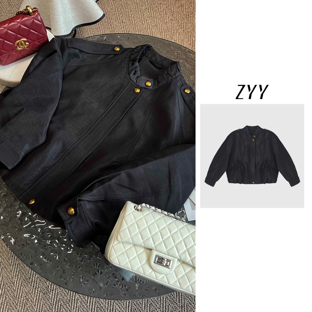 ZYY【纽约时讯】2025S/S新品宽松收腰显瘦短款百搭外套X25QDWT03451