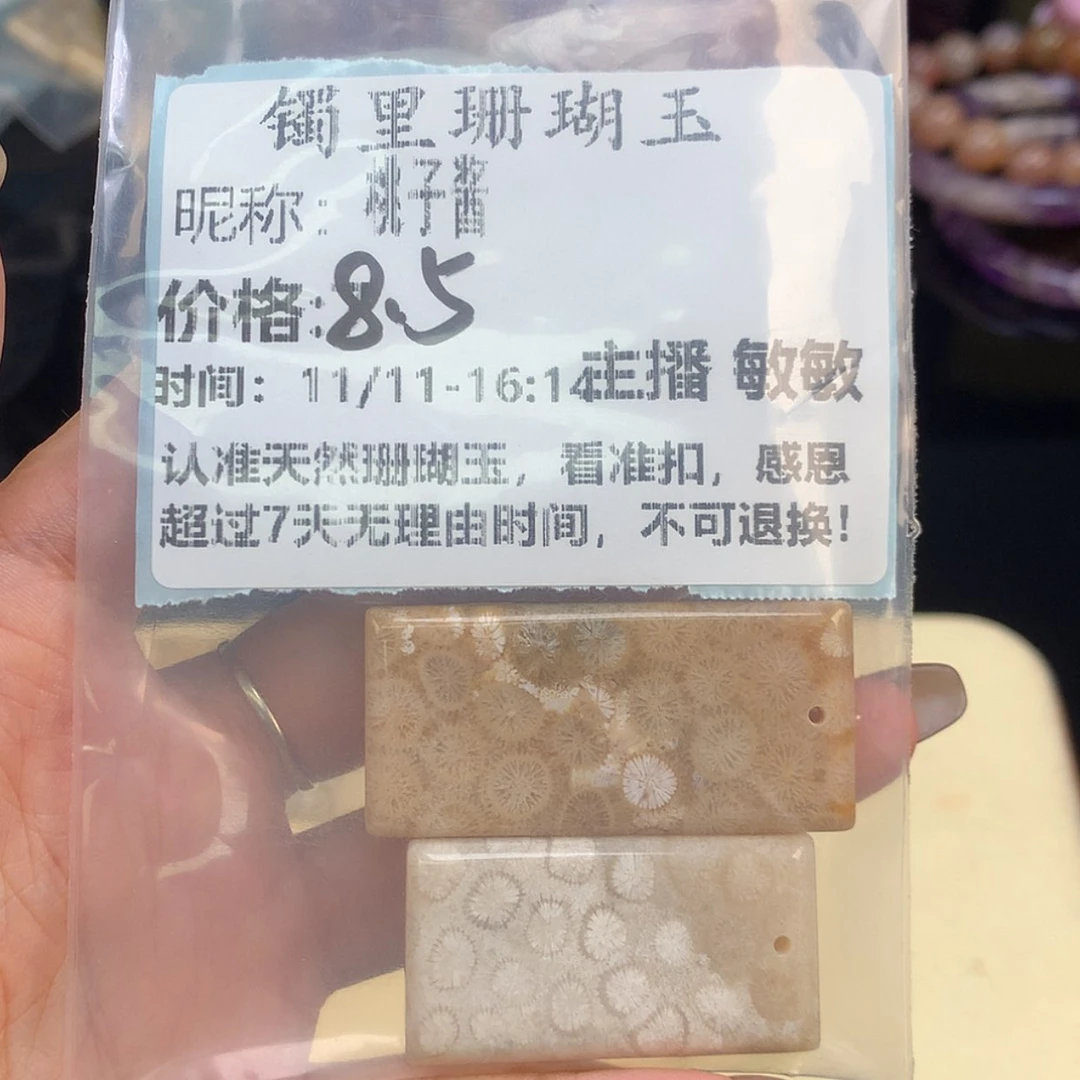 【闪购商品】颈饰未镶嵌硅化珊瑚（珊瑚玉）桃*酱